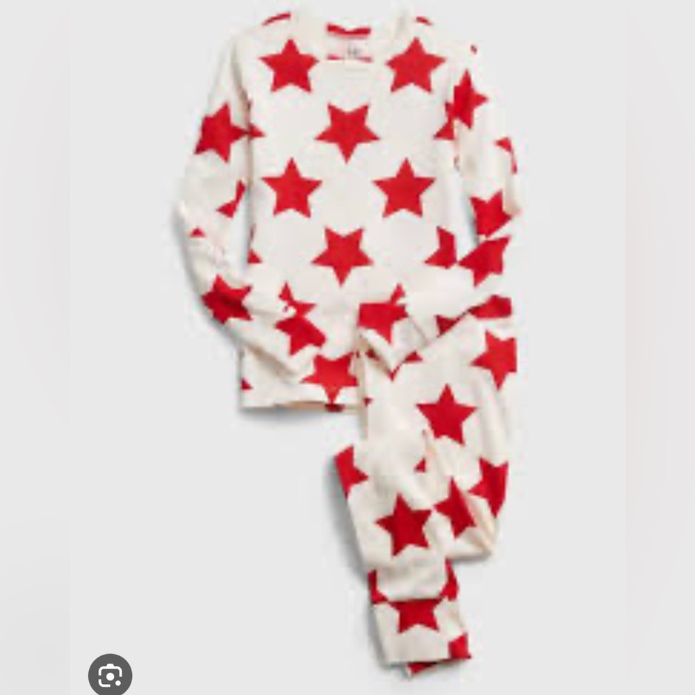 Brand new (with tags) Gap unisex two-piece pjs - red stars